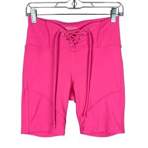 Year Of Ours Bike Biker Shorts Neon Pink Lace Up Women's S - Flaw